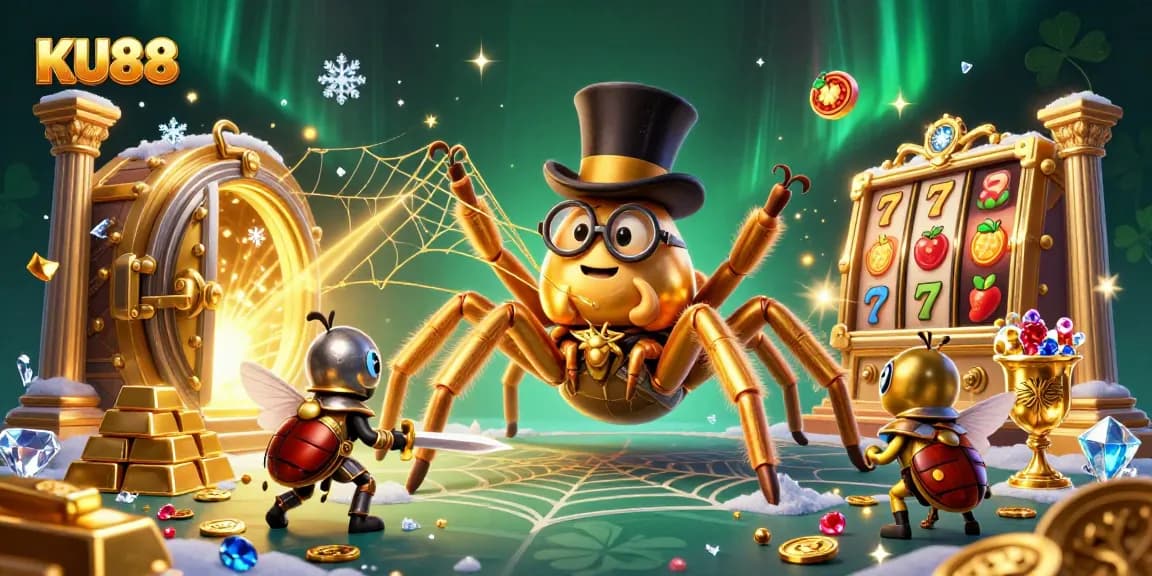 Engage with KU88's lively casino scene featuring golden treasures and dynamic game elements.