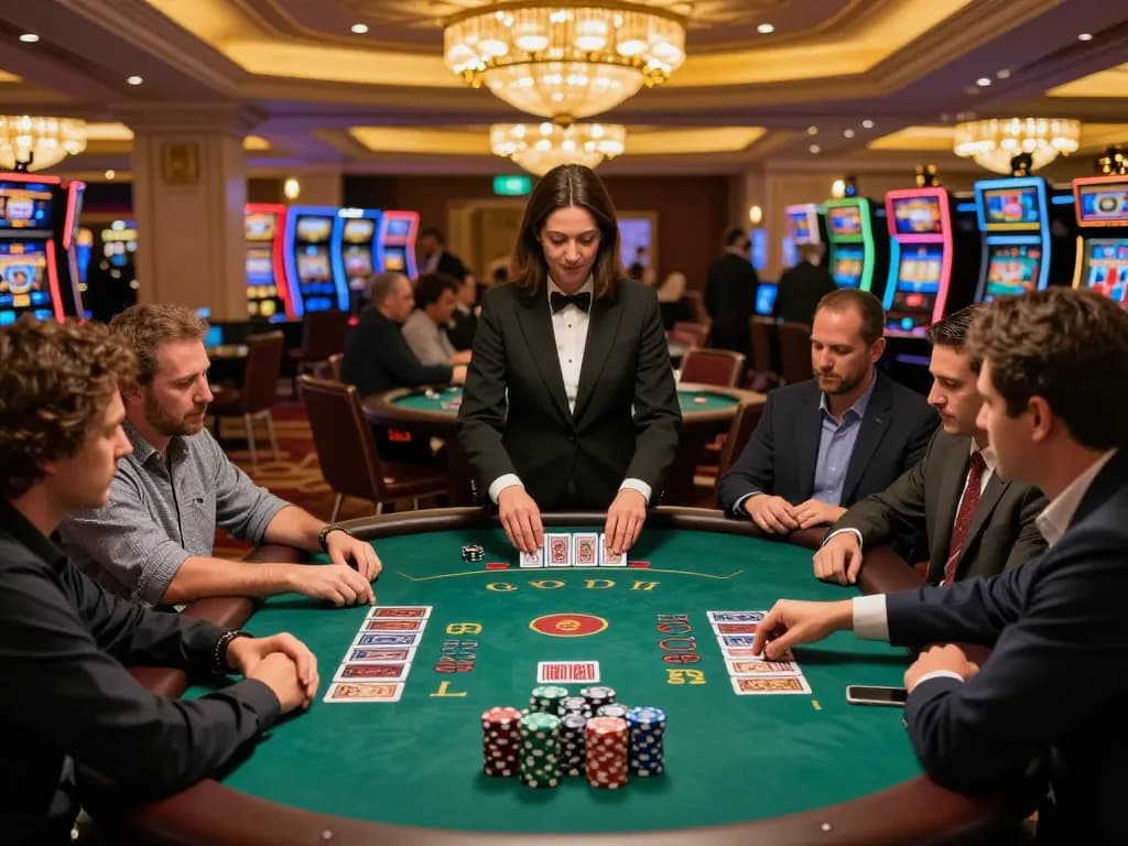 Players at SC88 focus on blackjack strategy during an exciting casino game.