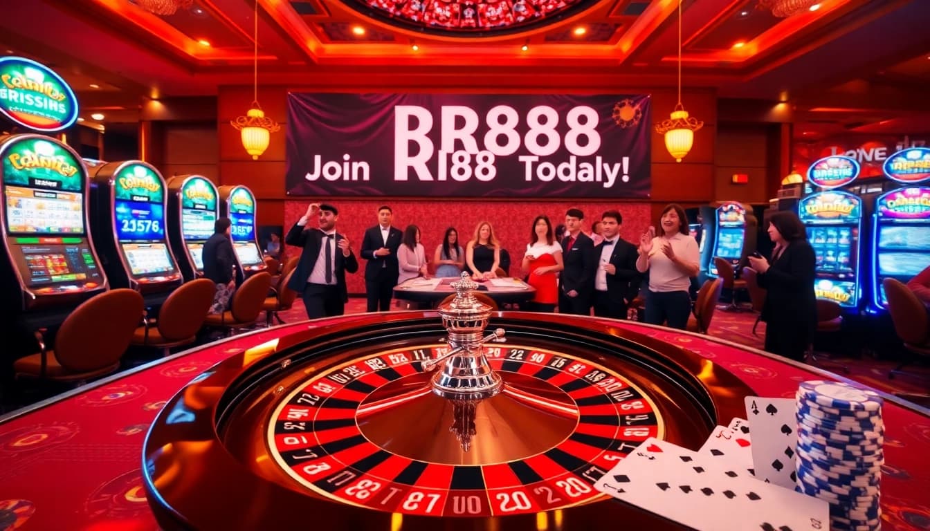 Experience the excitement at RR88's luxurious casino with vibrant gambling activities.
