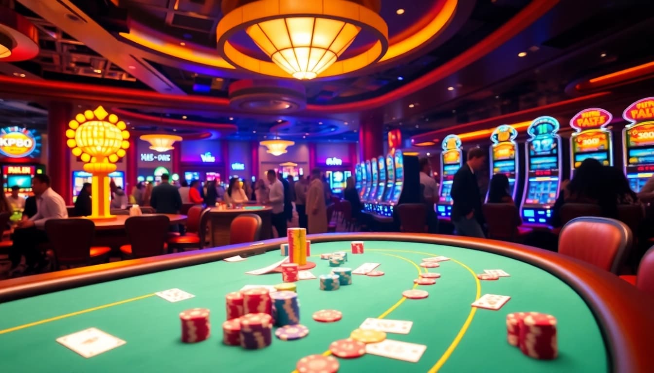 Experience thrilling gambling moments at kp88 with vibrant poker tables and exciting slot machines.