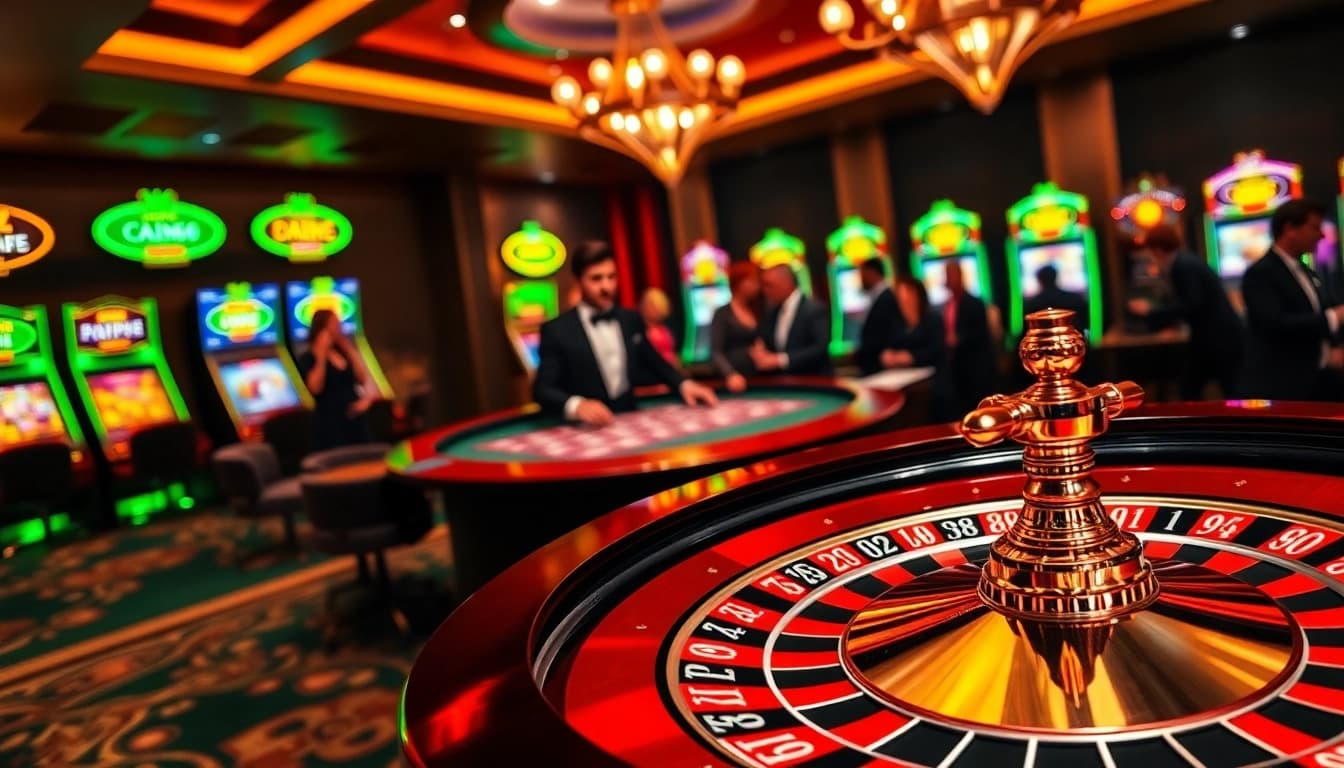 Experience the excitement of QQ88 at a luxurious casino table with vibrant roulette and casino action.