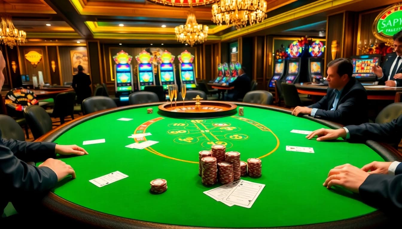 Players placing bets at a luxurious 89BET casino table while enjoying high-stakes poker.