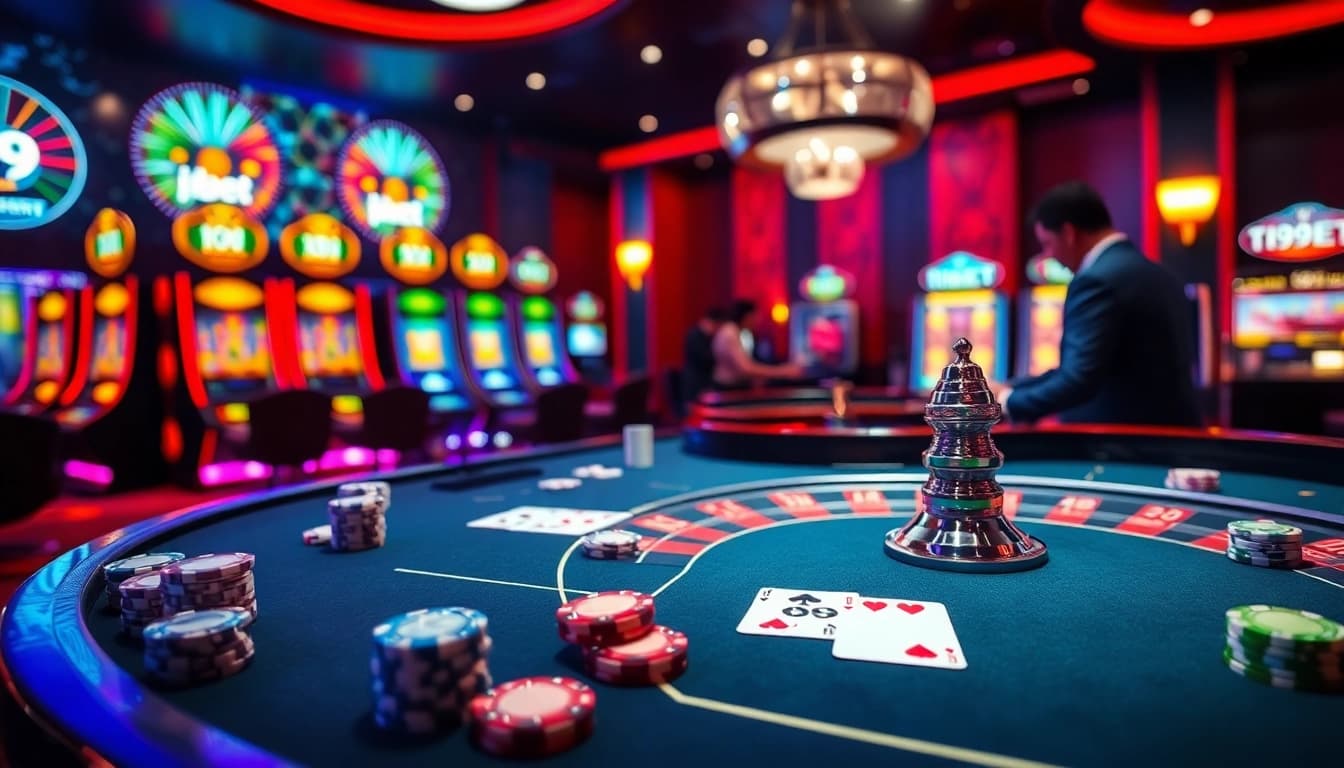 Experience the excitement of i9bet with vibrant casino tables and thrilling gaming action.