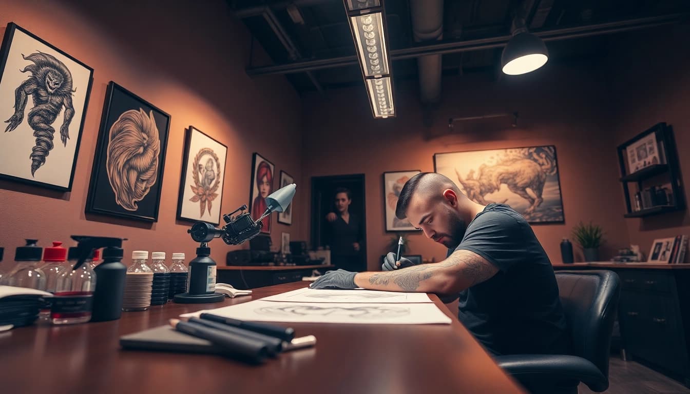 Experience the artistic talent at https://89bet.tattoo/ with a tattoo artist skillfully working on a client's design.