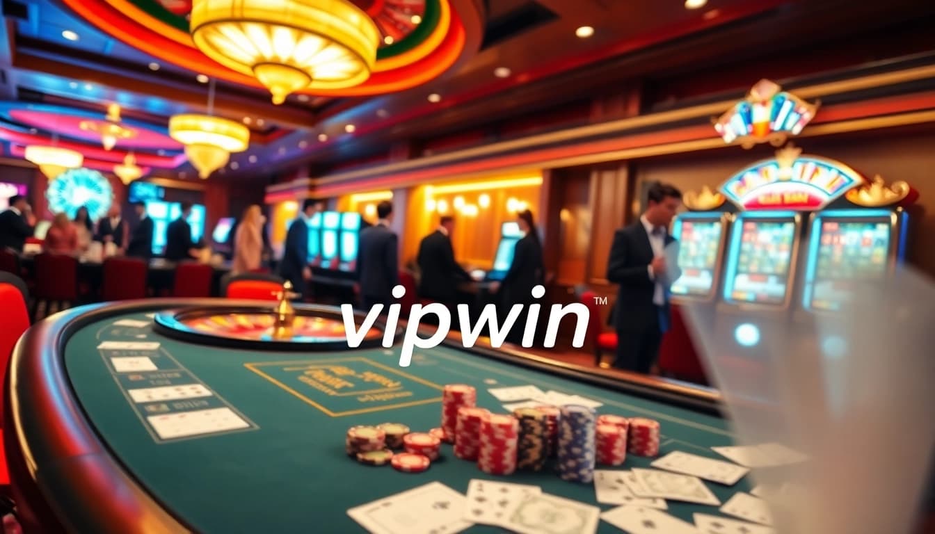 Experience thrilling gambling action at vipwin with luxury poker tables and vibrant roulette wheels.