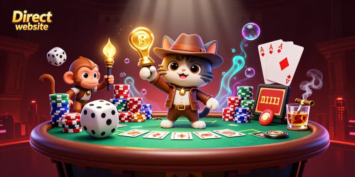 Experience the thrilling adventure on a Direct website with a cat explorer and casino elements.