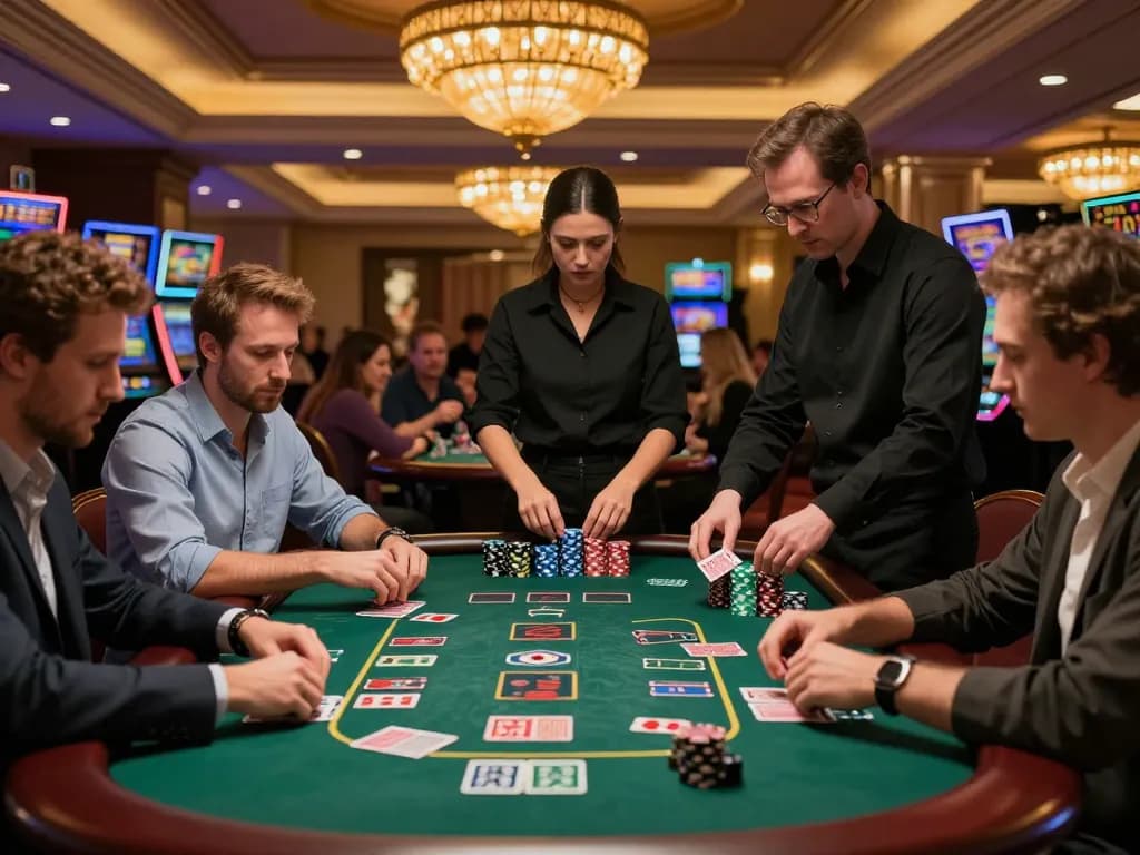 Players enjoying strategic blackjack games at c168 casino table with engaging atmosphere.
