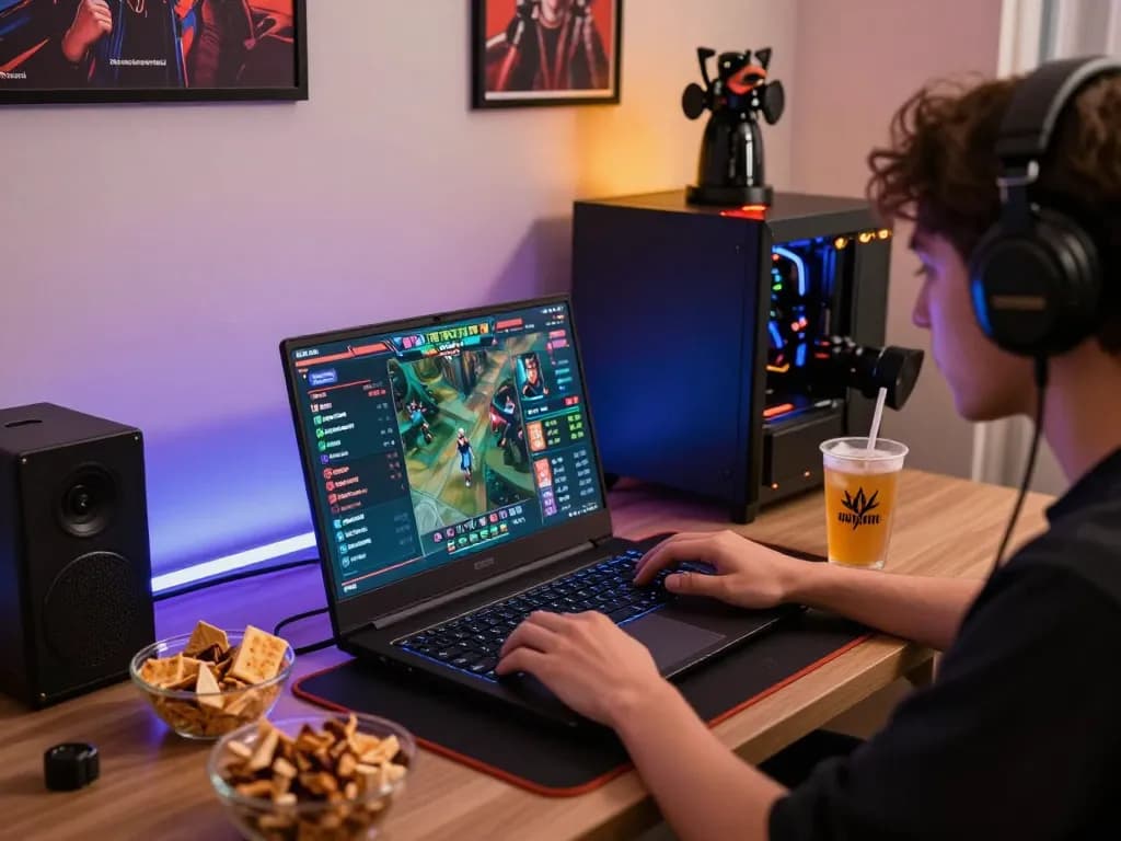 Engaging esports betting scene at home with focused player using lc88 for live match odds