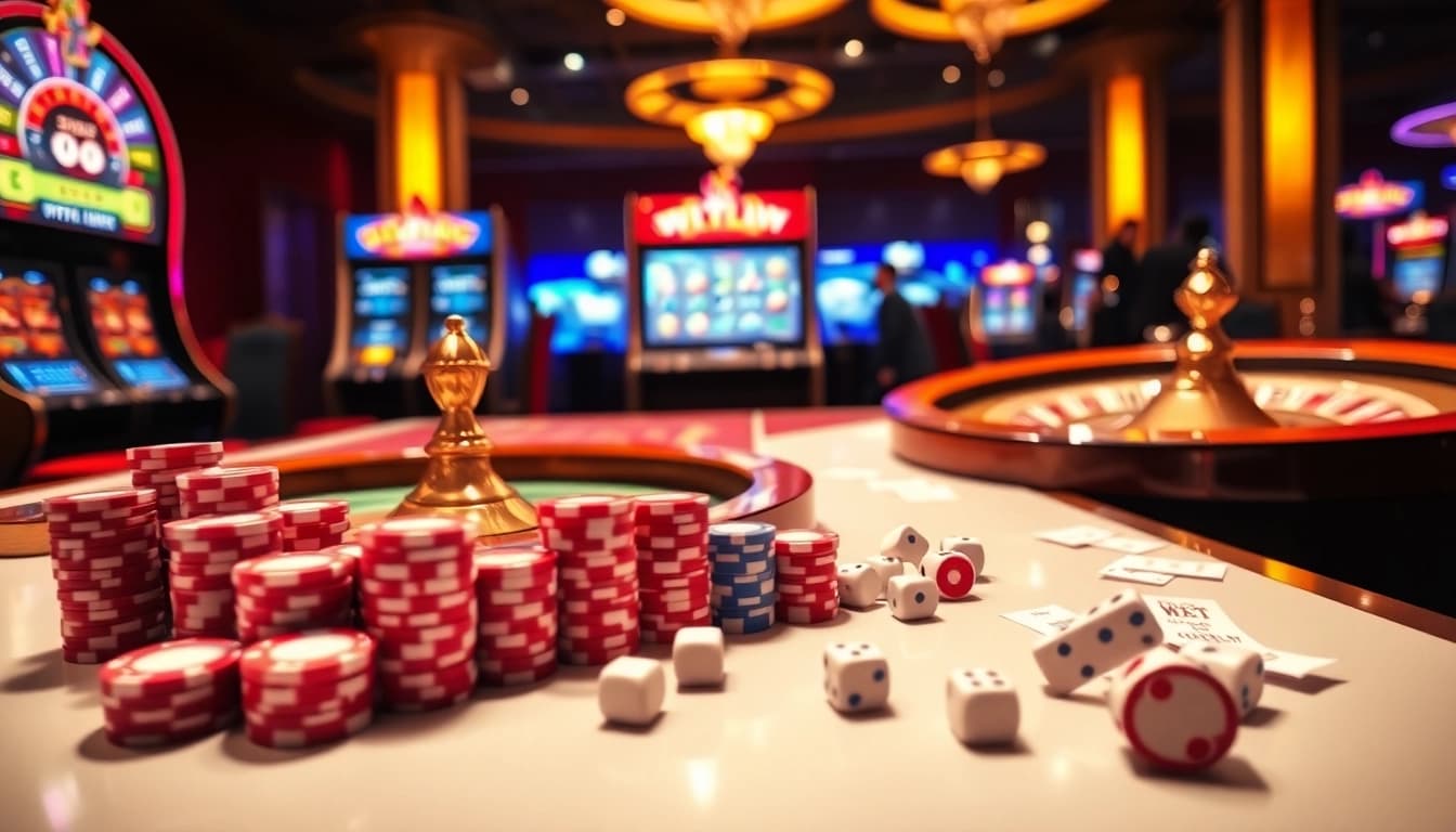 Experience the thrill of winning at https://88aa.law/ with vibrant gambling tables and slot machines.