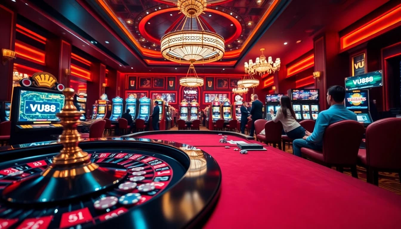 Experience the thrill of gambling at https://vu88.ink/ with stunning casino visuals, poker tables, and vibrant slot machines.