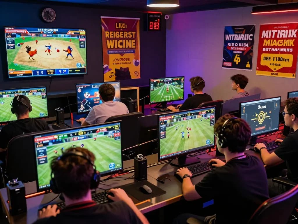 Engaged players at https://www.gavn99.app/ enjoying interactive online betting on chicken fights and sports events.