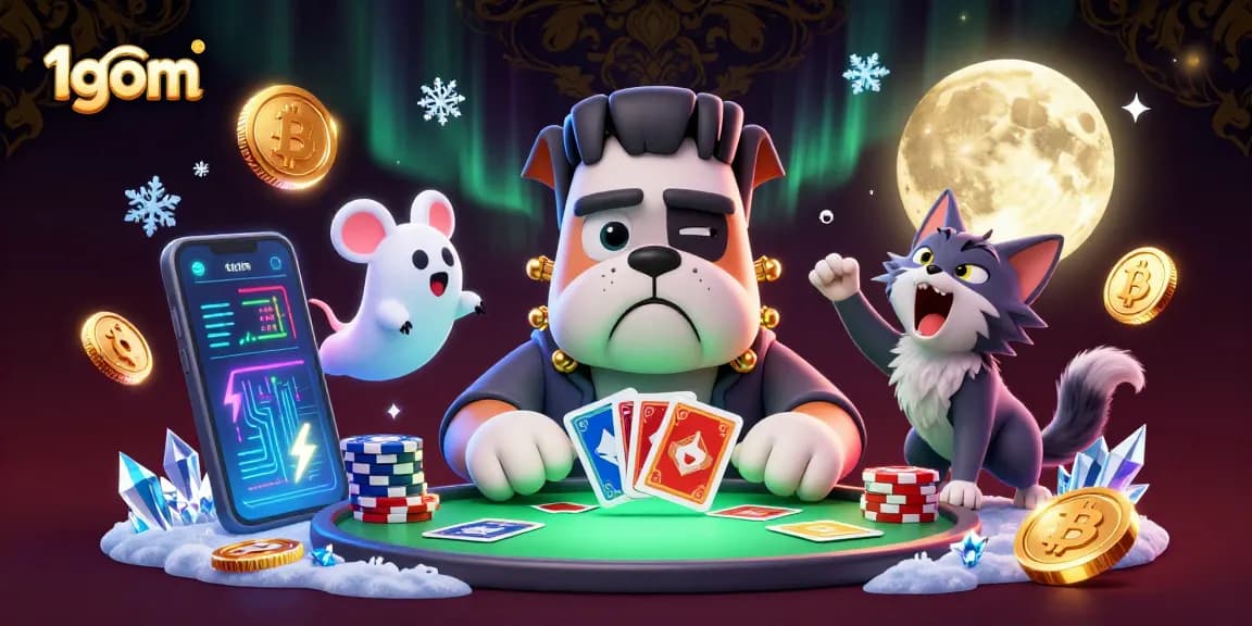 1gom players enjoying a thrilling casino scene with unique characters and vibrant game elements.