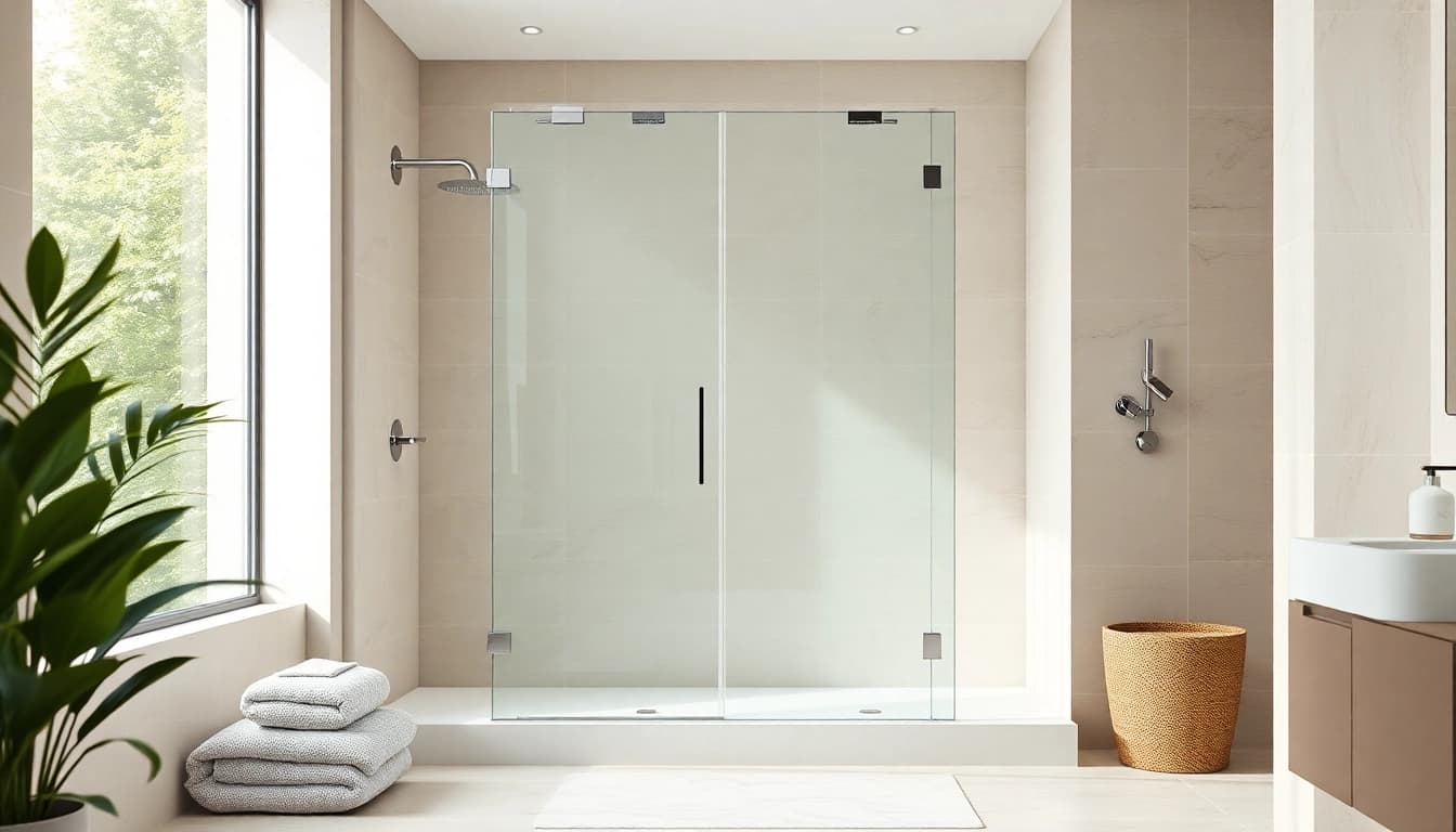 Elevate your bathroom with a stylish semi-frameless shower screen that offers elegance and functionality.