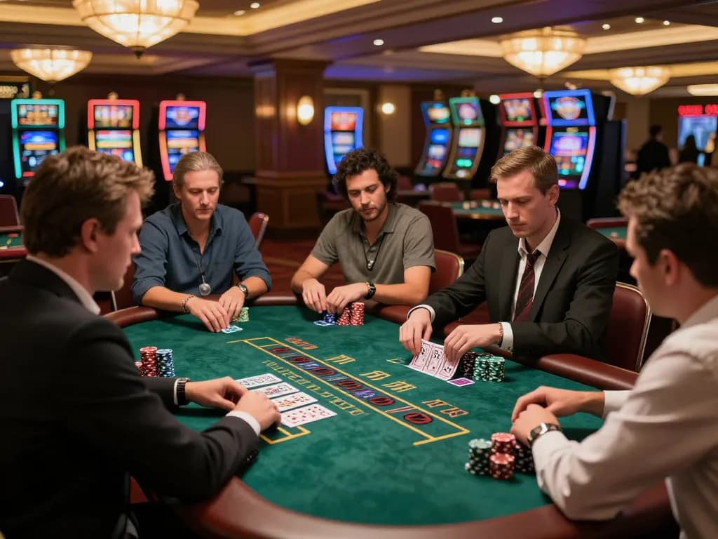 Experience sc88 đăng nhập at a high-stakes blackjack table with players engaging in strategic gameplay.
