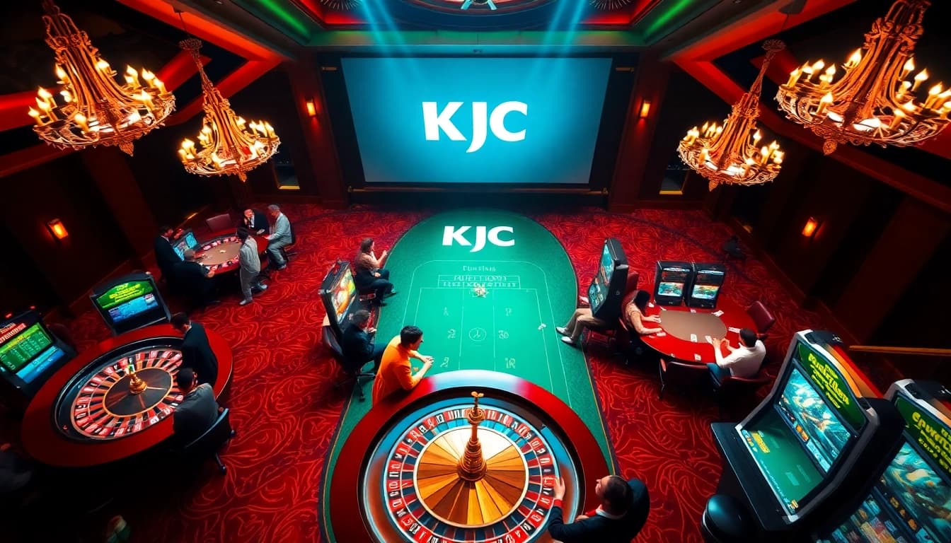 KJC casino game night featuring a lively roulette table and engaged gamblers.