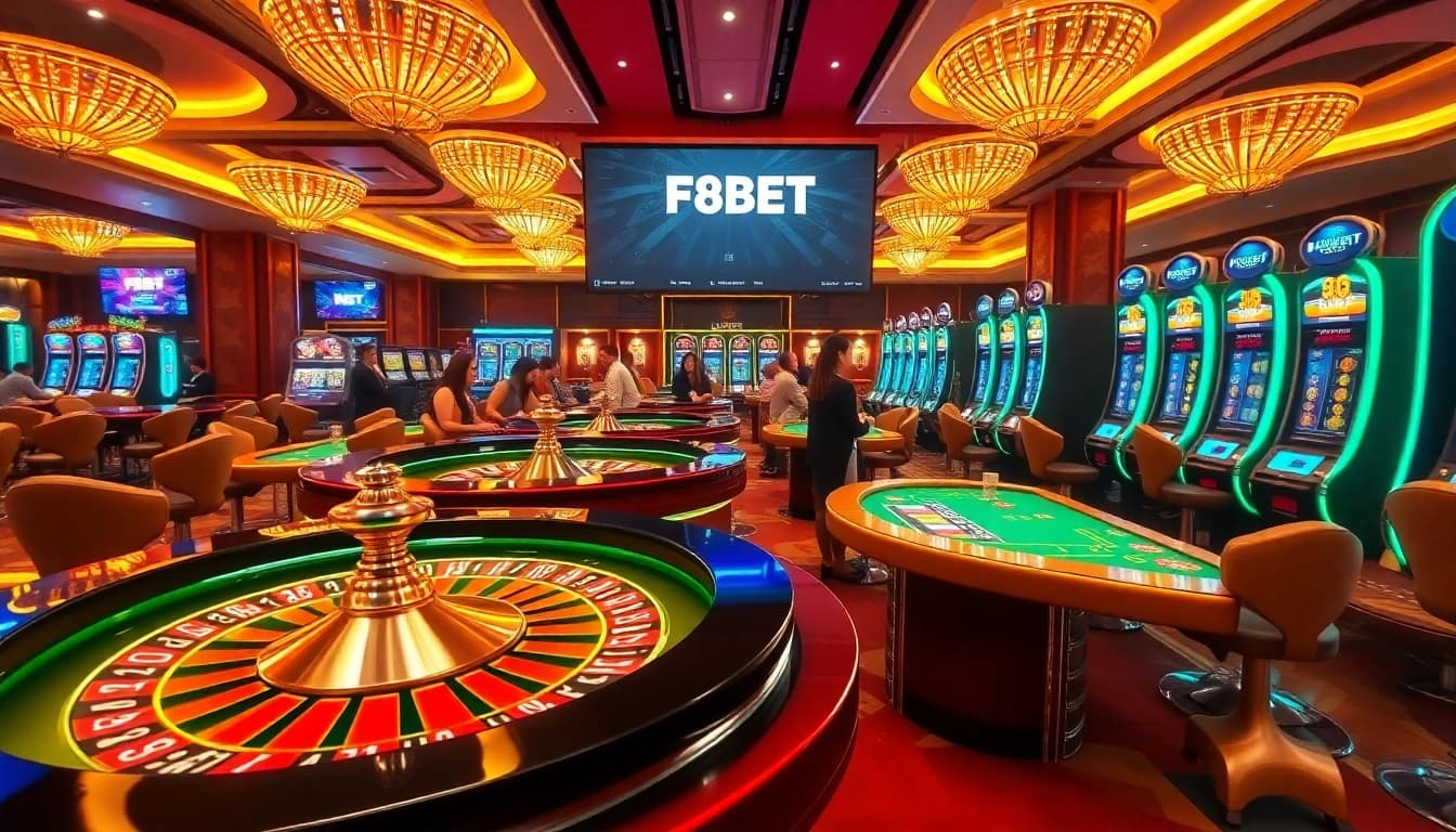 Experience high-stakes excitement at F8BET's vibrant casino scene with engaging games.