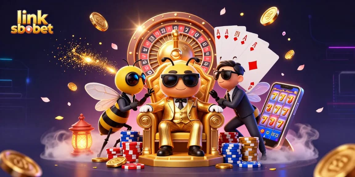 Engage with thrilling link sbobet sports betting experiences amidst golden coins and vibrant game elements.