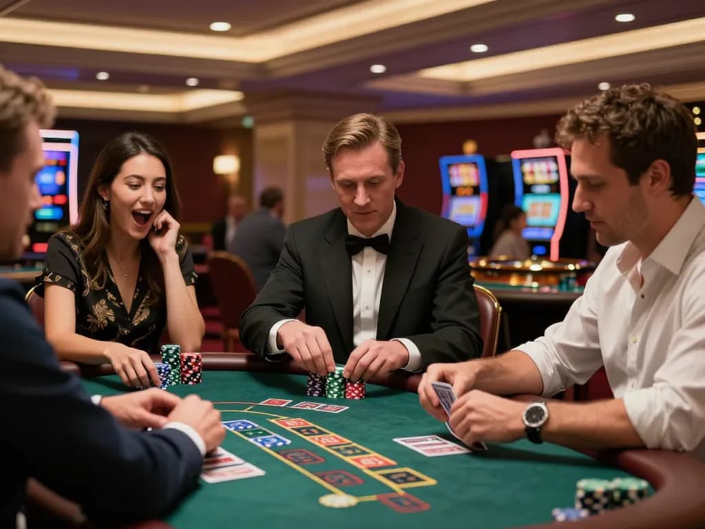 Players enjoying a game of blackjack at 789win, showcasing strategy and tension in gameplay