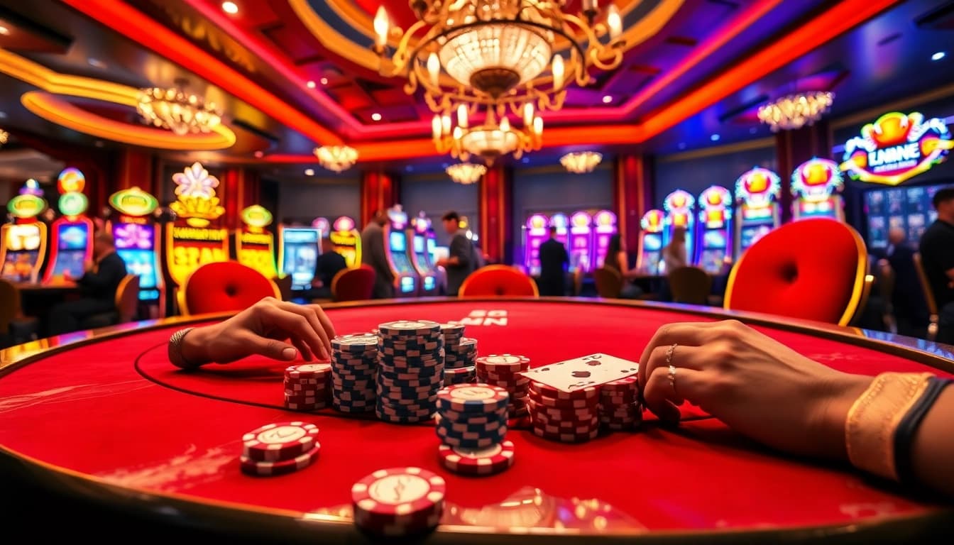 Experience thrilling gameplay at tt88 casino with vibrant slot machines and poker action.