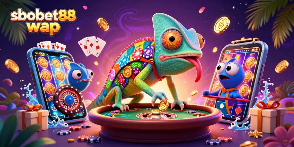 Experience sbobet88 wap betting with vibrant chameleon casino owner and dynamic gaming elements.