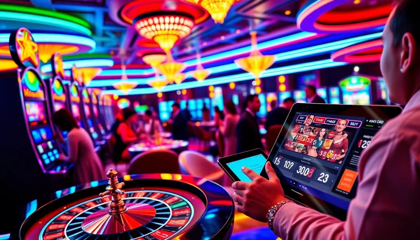 Engaged players enjoying popular slot games at 7hh casino, displaying excitement and investment in gameplay.