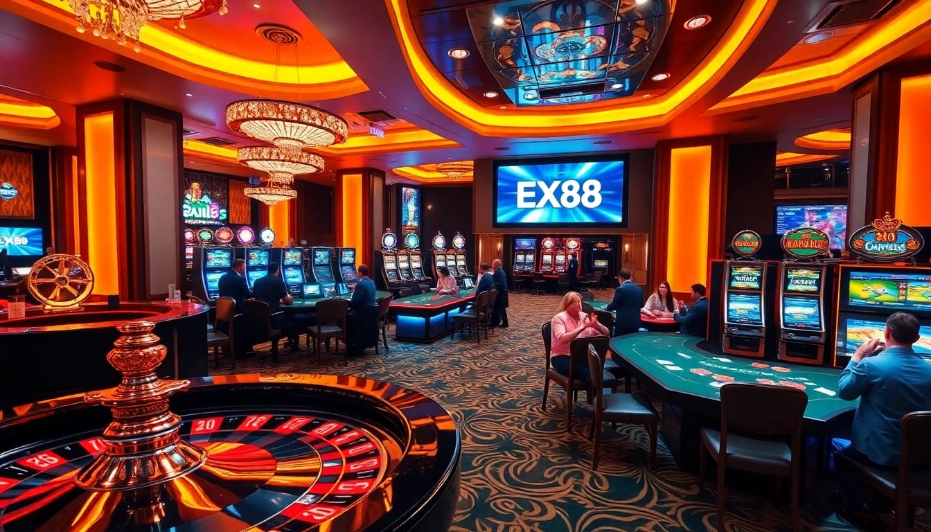 X88 Casino: Players enjoy a luxury gaming experience with roulette, poker, and slot machines.