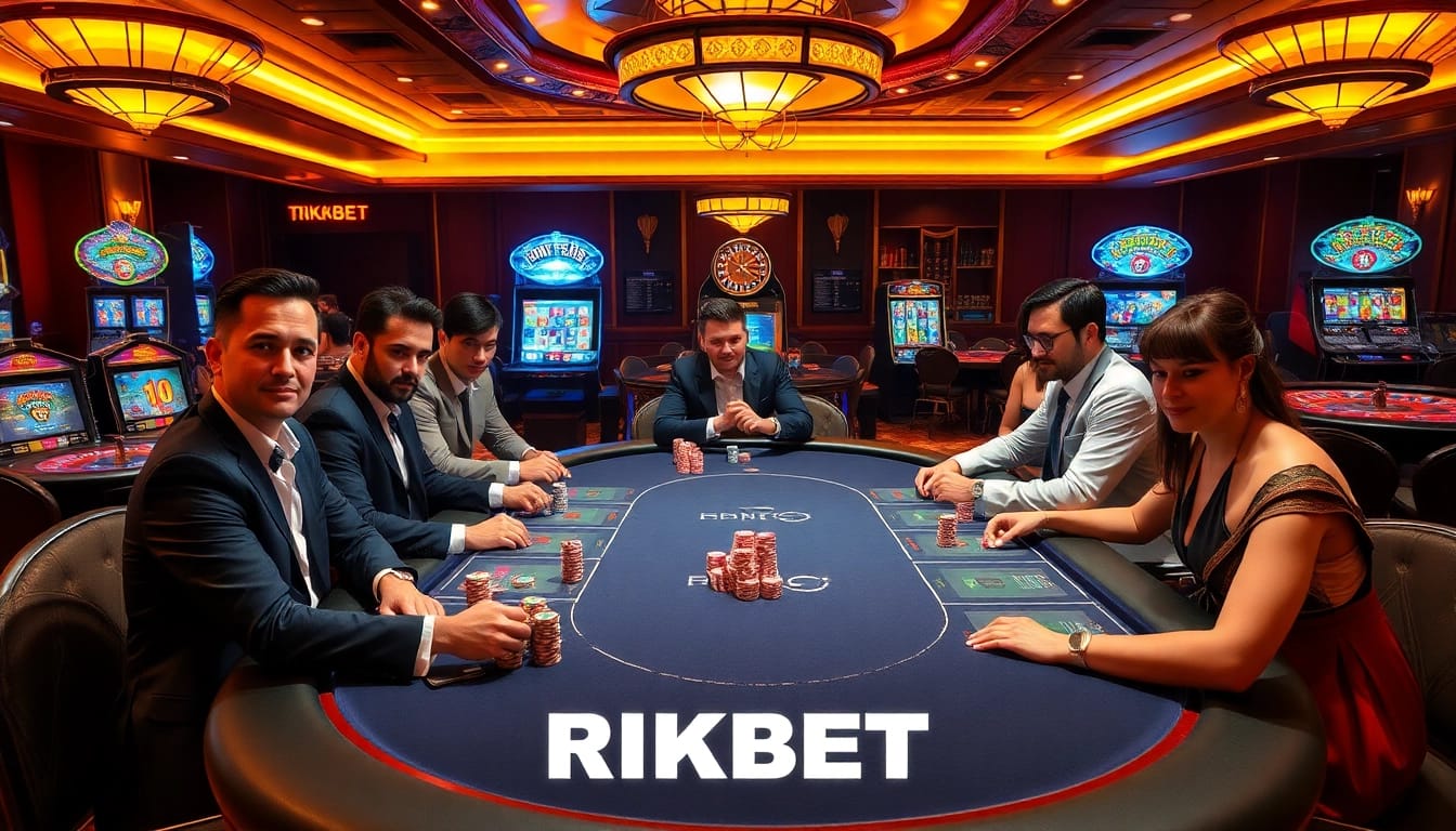 Experience thrilling gameplay at RIKBET with professional dealers and vibrant casino elements.