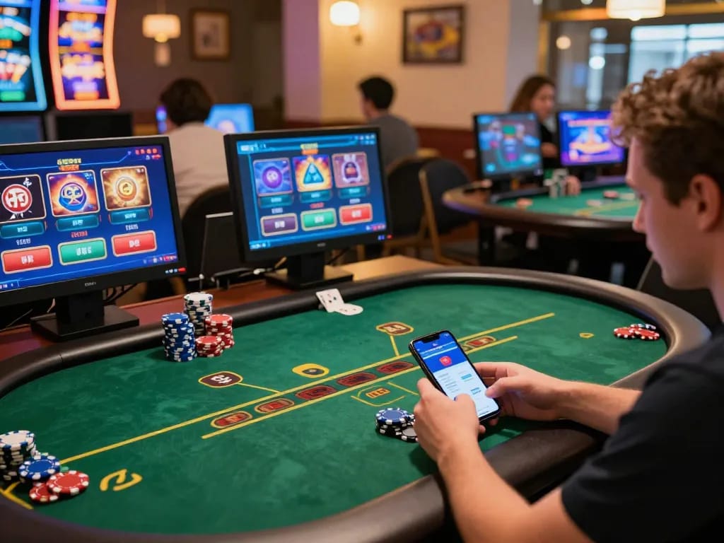Players enjoying various games on 999E online casino, showcasing dynamic gameplay and vibrant atmosphere.