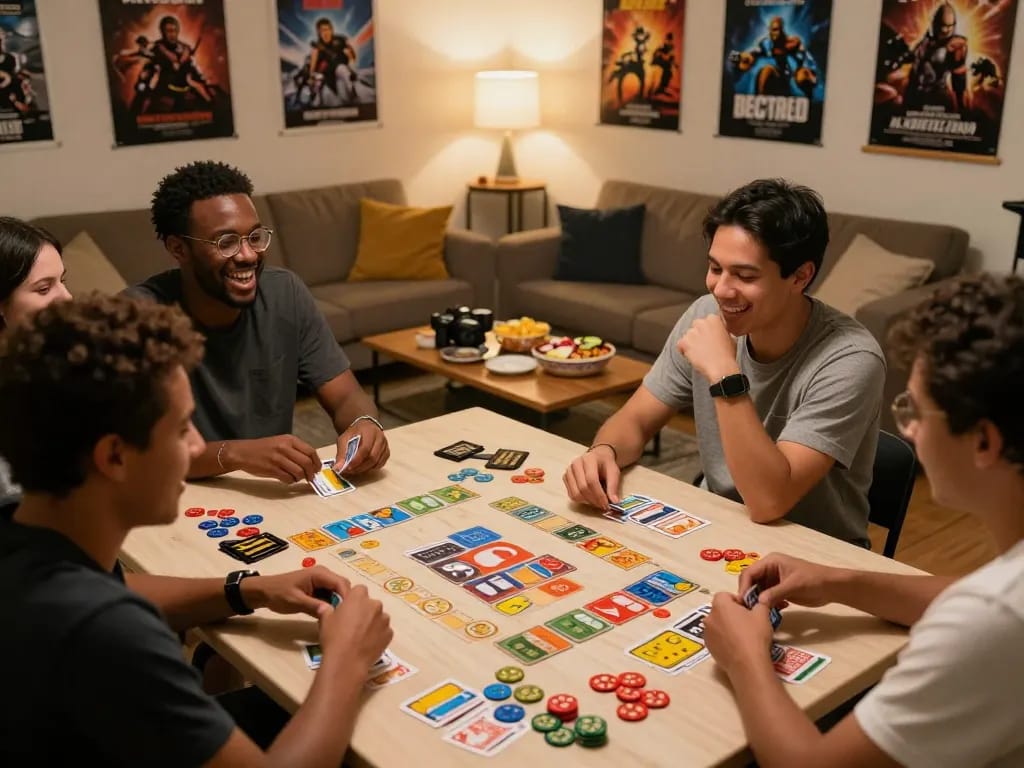 Exciting gaming session with friends playing rikvip card games in a cozy setting.