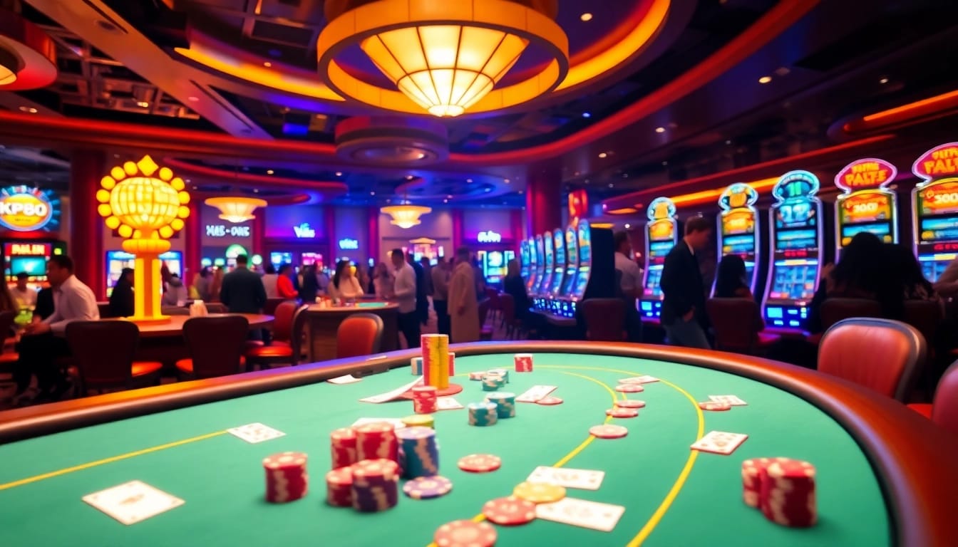 Experience thrilling gambling moments at kp88 with vibrant poker tables and exciting slot machines.