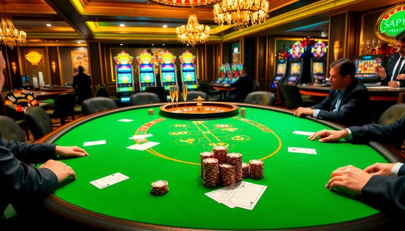 Players placing bets at a luxurious 89BET casino table while enjoying high-stakes poker.