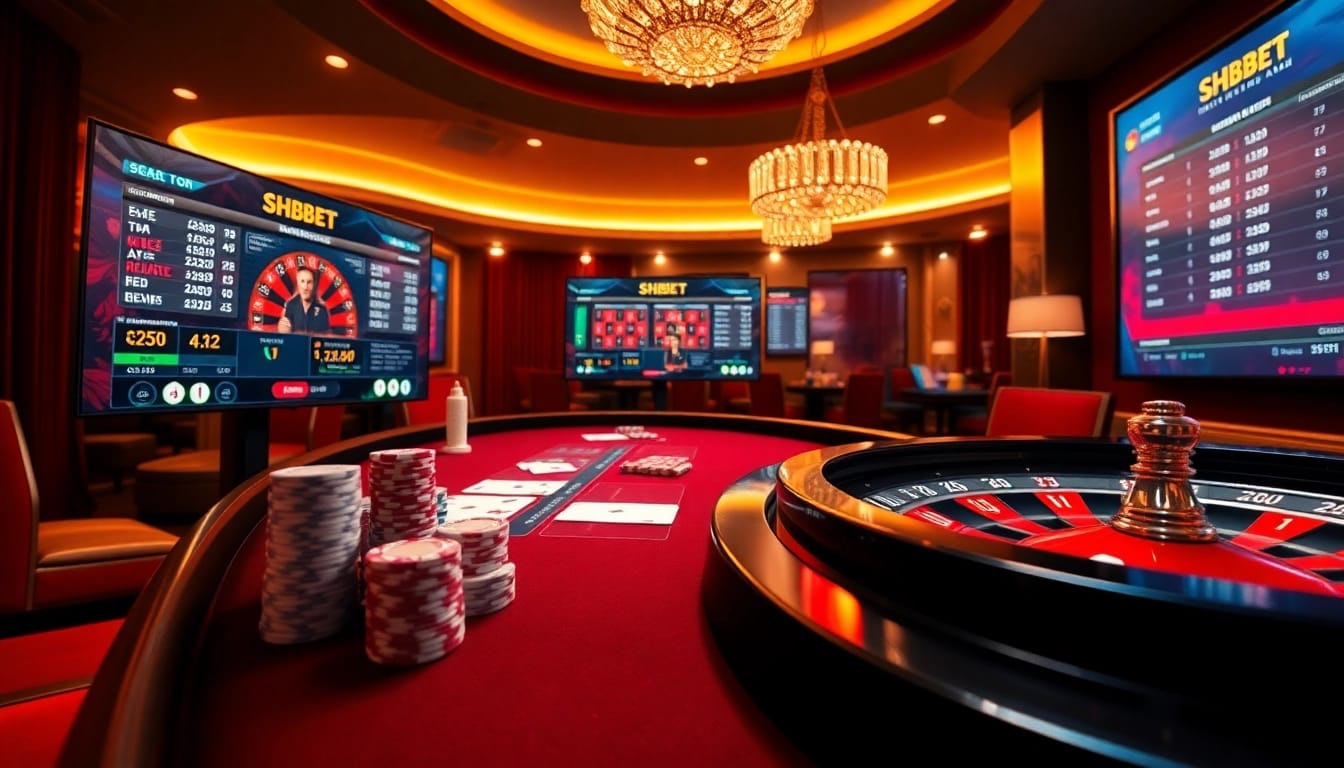 Experience thrilling gameplay at SHBET's vibrant casino with live tables and interactive betting options.