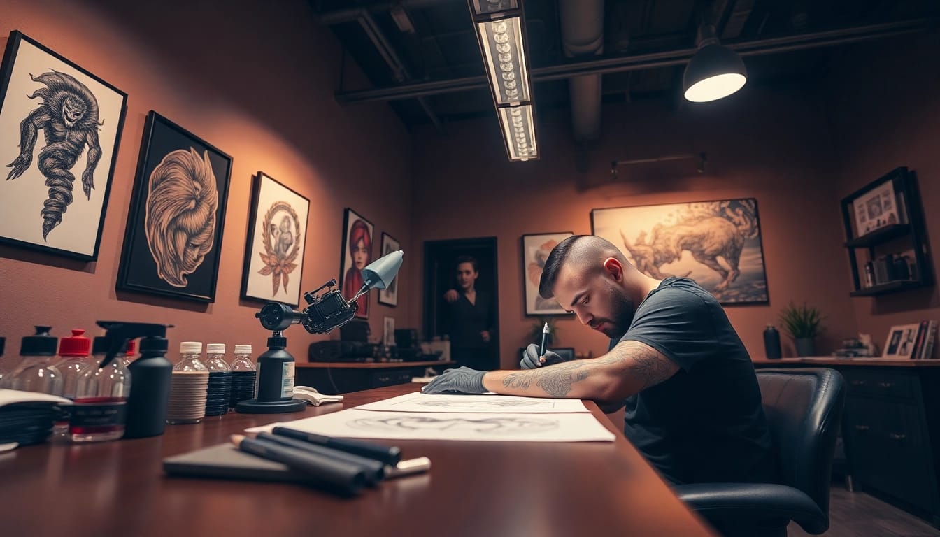 Experience the artistic talent at https://89bet.tattoo/ with a tattoo artist skillfully working on a client's design.