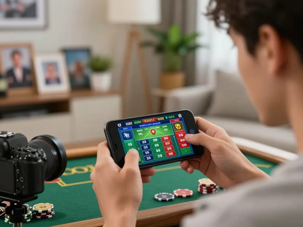 Engaging with daftar sungaitoto through intense sports betting session on smartphone.