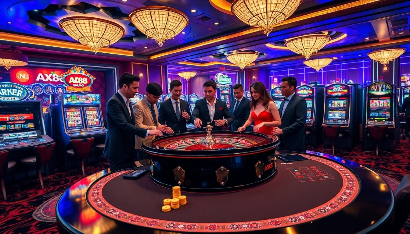 Experience the luxury of online gambling at https://ax88.bid/ with players enjoying dynamic casino games and roulette.