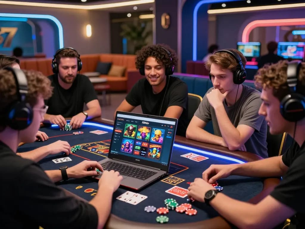 Players engaged in an exciting gaming session at 789club, showcasing vibrant casino elements.