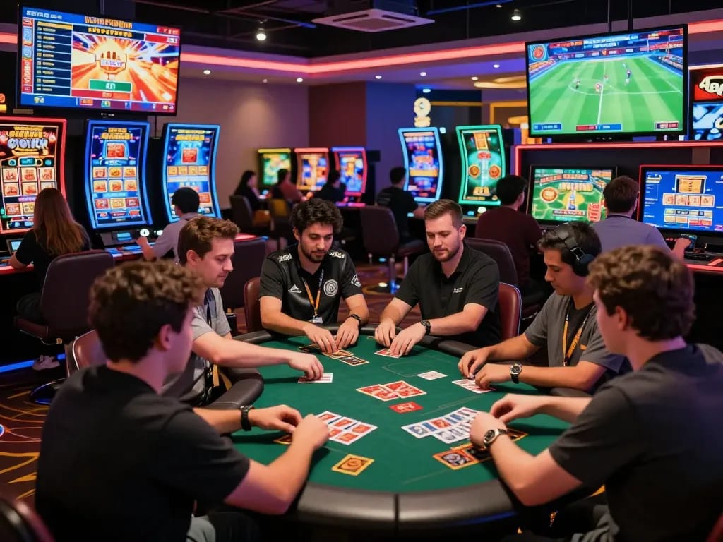 Exciting online gaming atmosphere showcasing Sunwin’s thrilling casino experiences with diverse players engaged.