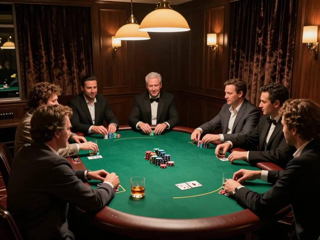Mn88 players engaged in a high-stakes poker game in a luxurious private room