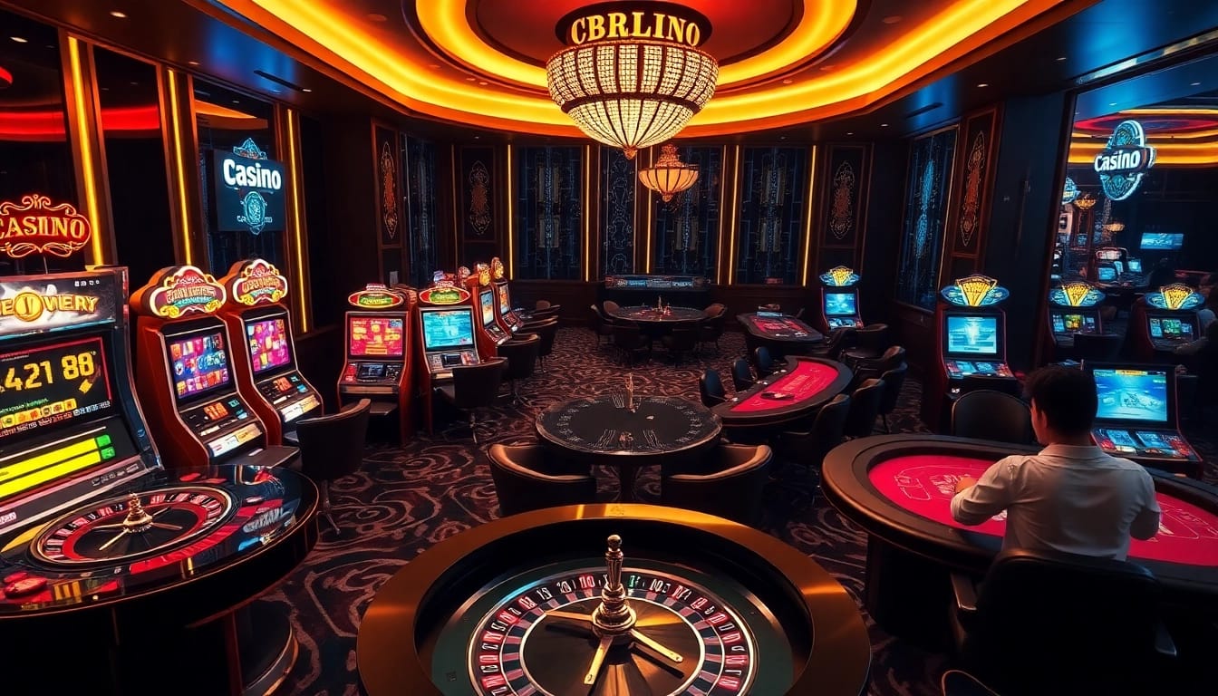 Experience thrilling games at https://188v.today/ with professional dealers and vibrant slot machines in a luxurious casino.