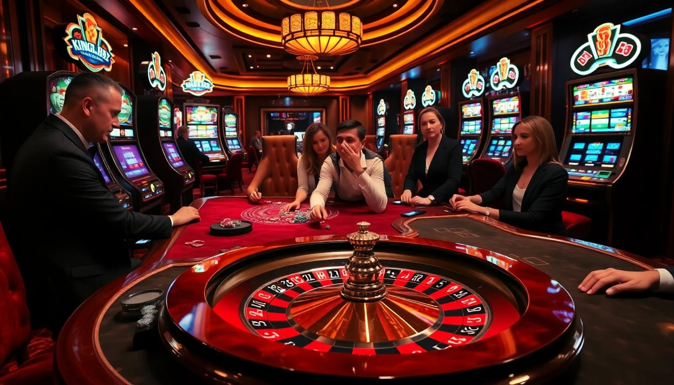 Experience the excitement of king 88 at a luxurious casino table with vibrant chips and a roulette wheel.