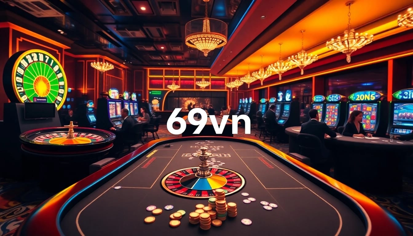 Exciting players enjoying a high-stakes game at 69vn online casino.