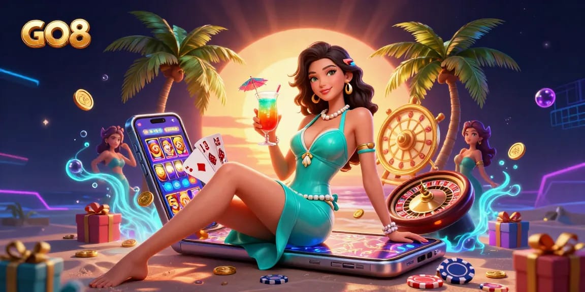 Spin the reels at GO8's beach casino, where glamour meets tropical excitement and adventure.