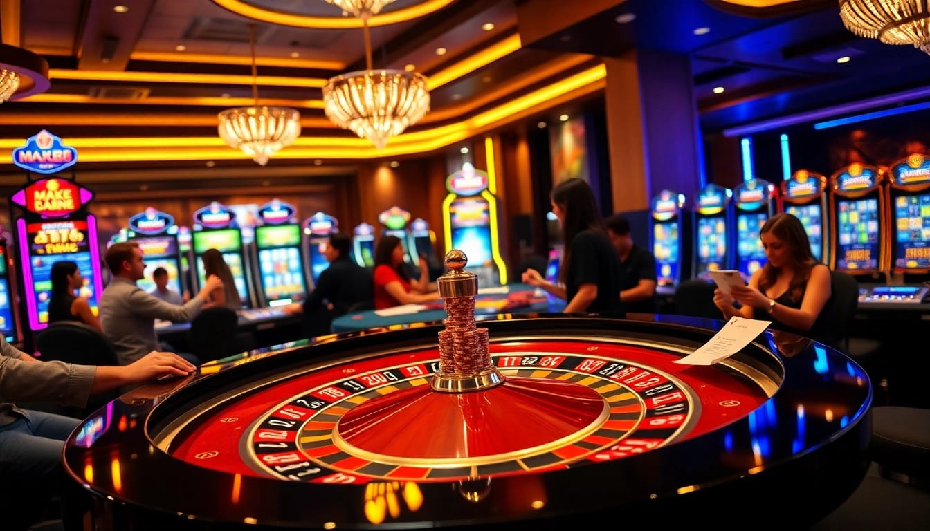 Experience the thrill of Max88 with vibrant casino games, poker chips, and an engaging roulette table.