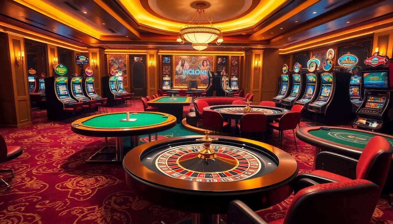 Engage with thrilling games at https://98win9.bid/ featuring luxury casino tables, vibrant roulette wheels, and colorful slots.