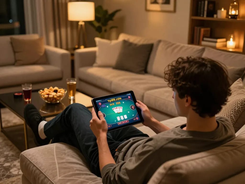 Play poker online on tg88 with a stylish setup, cozy atmosphere, and engaging gameplay.