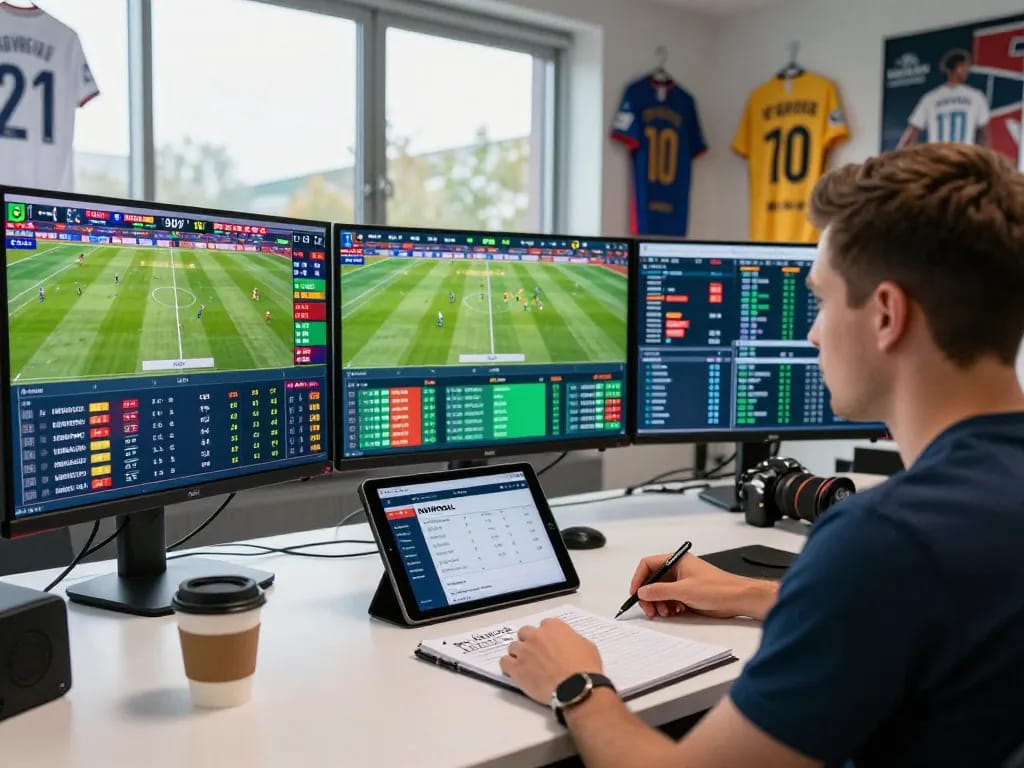 Real-time NOWGOAL football analysis scene showing live scores and statistics