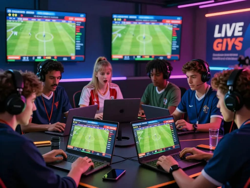 Exciting scene of diverse players engaging in trang cá độ bóng đá betting online with vibrant odds displayed.