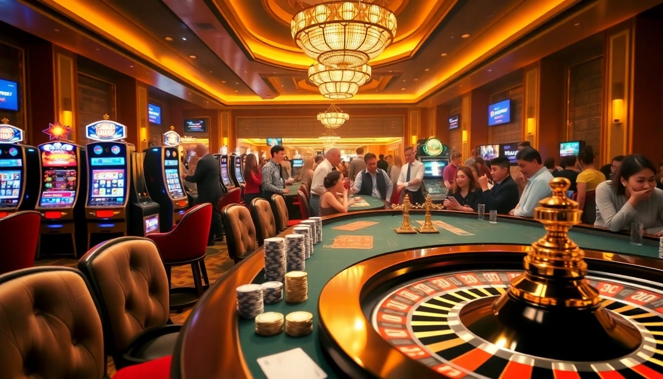 Experience the excitement of Nhà cái Go88 with vibrant casino games and elegant decor.