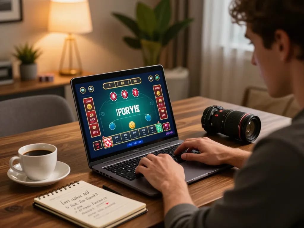 Play poker online at nhà cái SHBET with a stylish home gaming setup showcasing betting options.