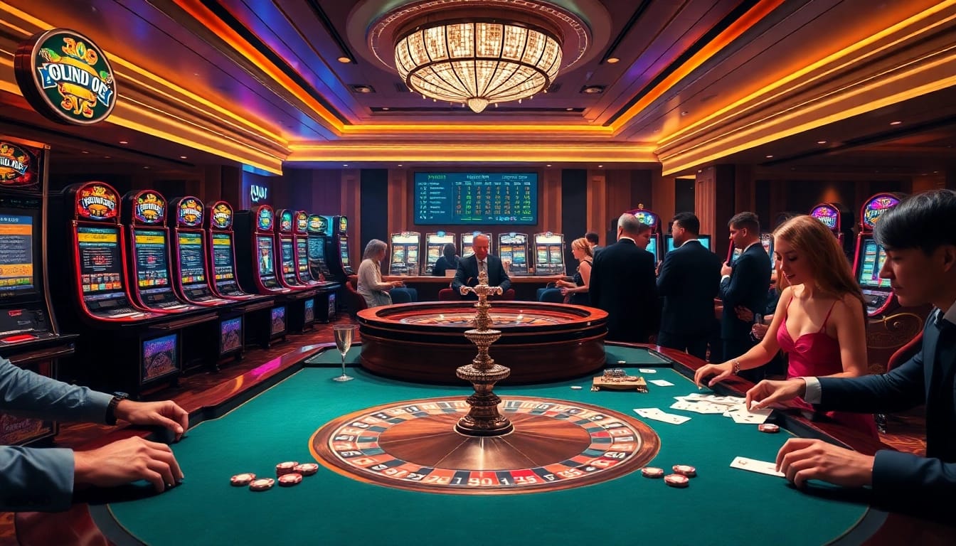 Experience the vibrant casino atmosphere at https://xx88.moe/ with players enjoying roulette and poker.